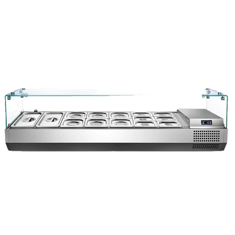 Glass Cabinet Display - Desktop display cabinet Commercial refrigerated salad