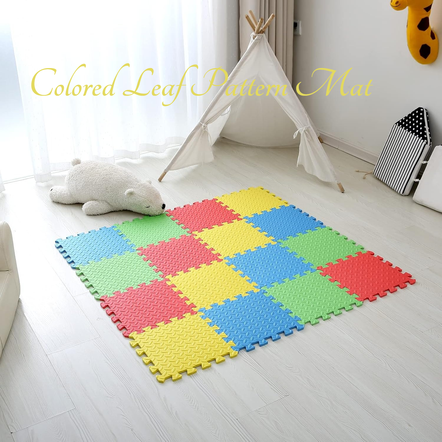 Dance Pad Machine - 12Pcs Colored Leaf Pattern Yoga Dance