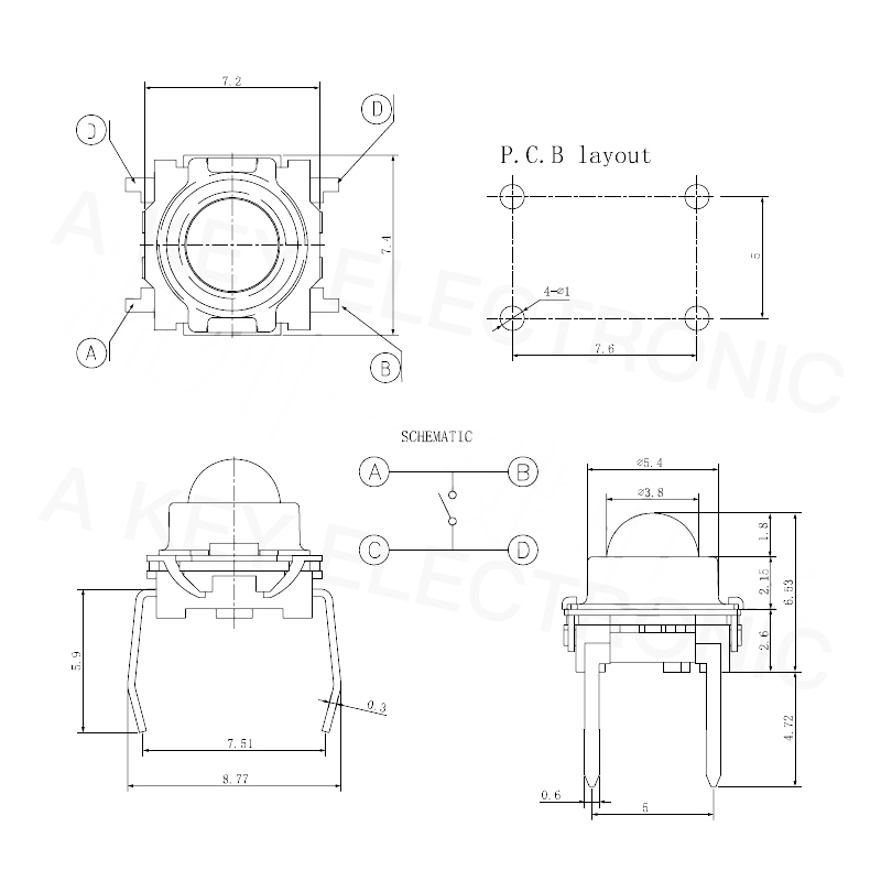 20PCS TS-F007 Touch 4-pin vert - Pinball Machine avis et prix