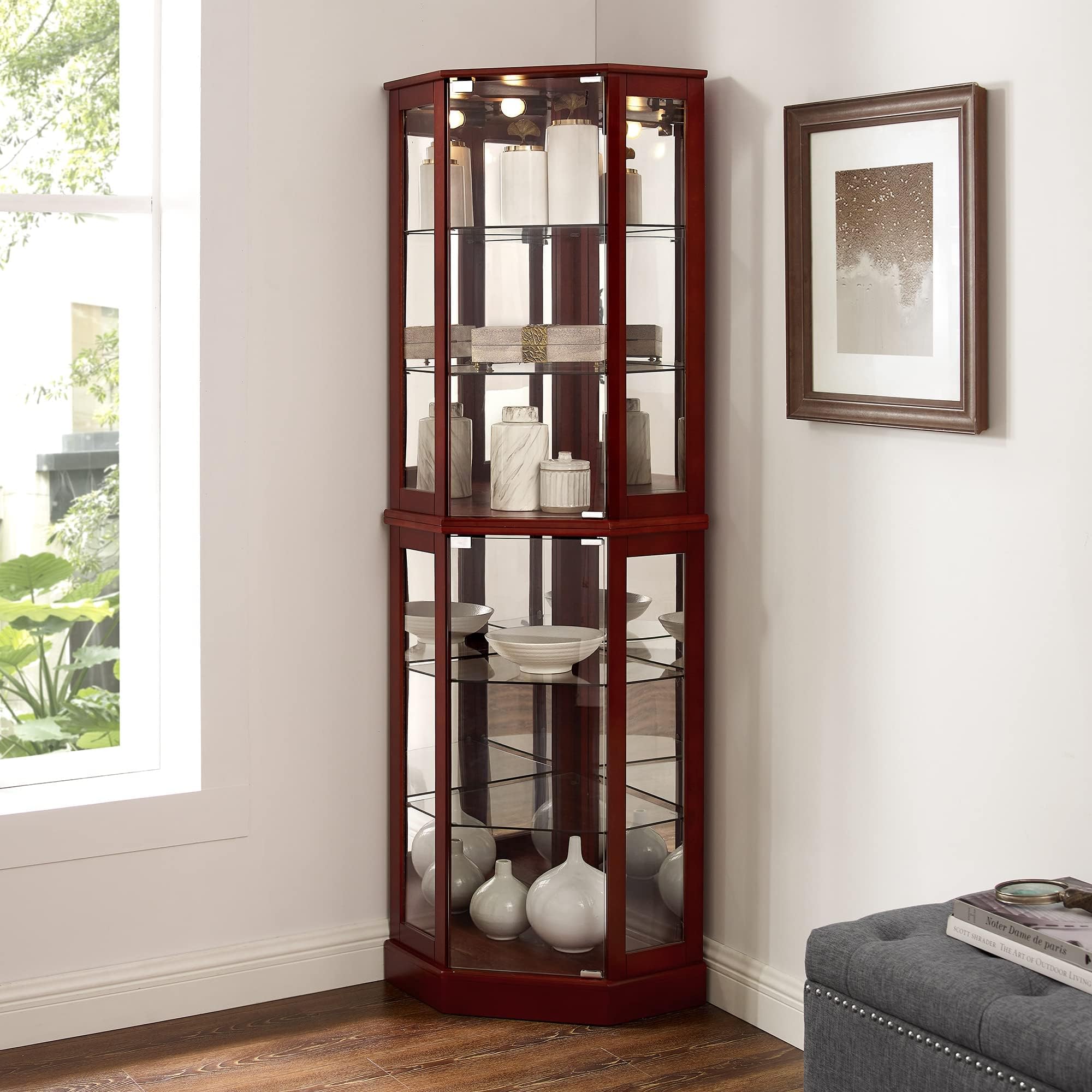 72 Inch Lighted Corner Display - Glass Cabinet Display avis et prix