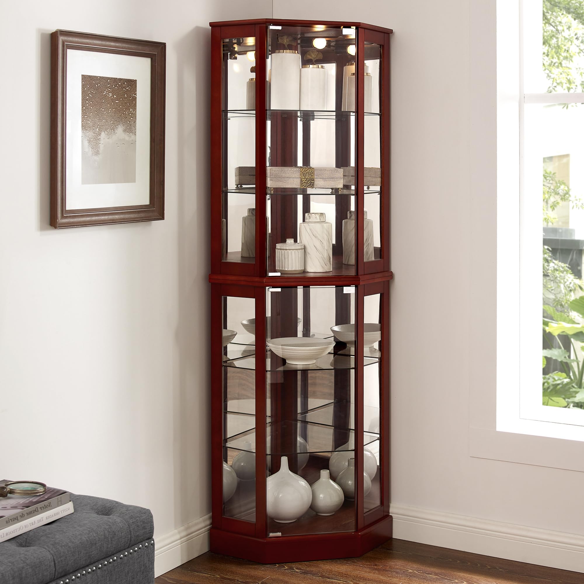 72 Inch Lighted Corner Display - Glass Cabinet Display avis et prix
