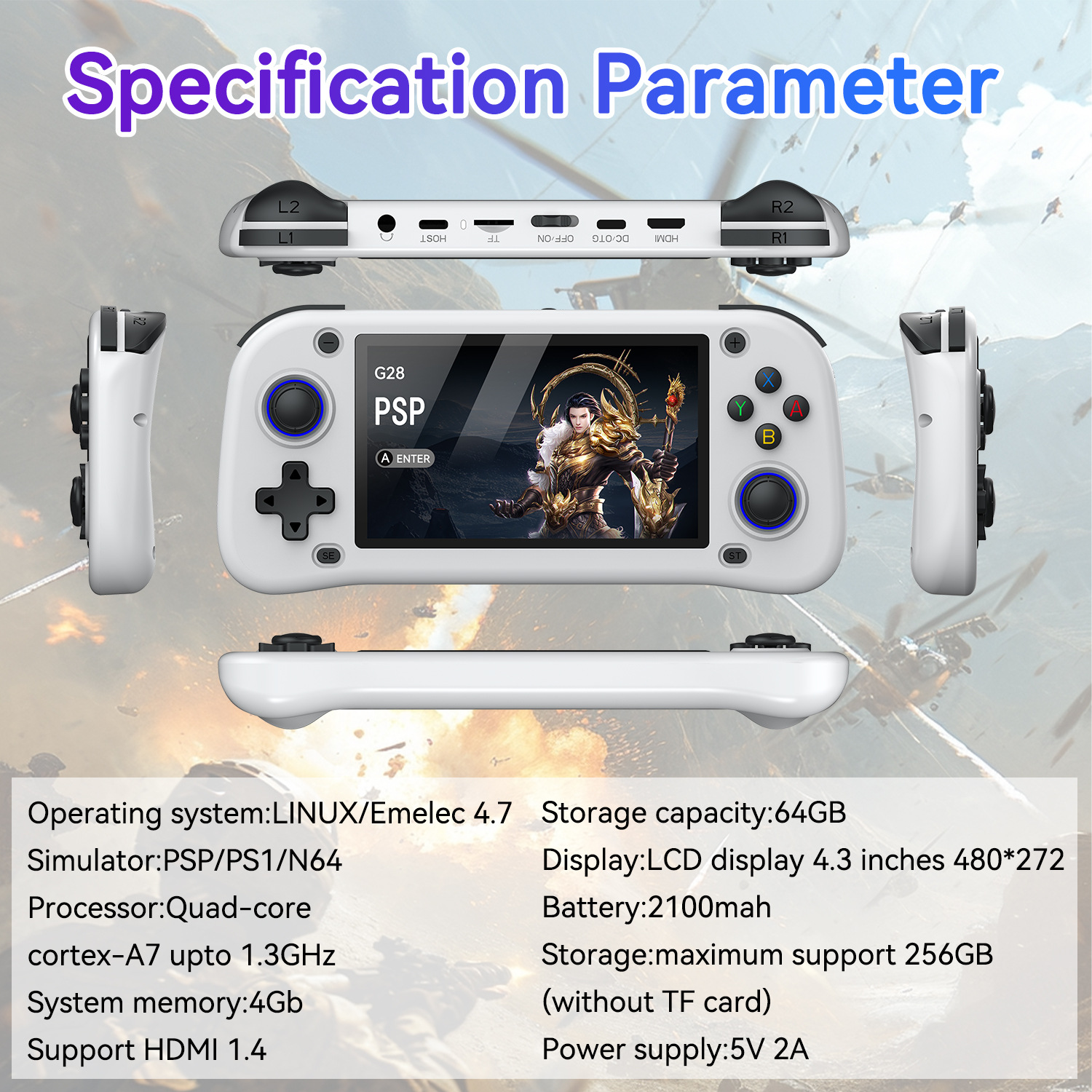 G28 game console 4.3-inch high - Arcade Vibes avis et prix