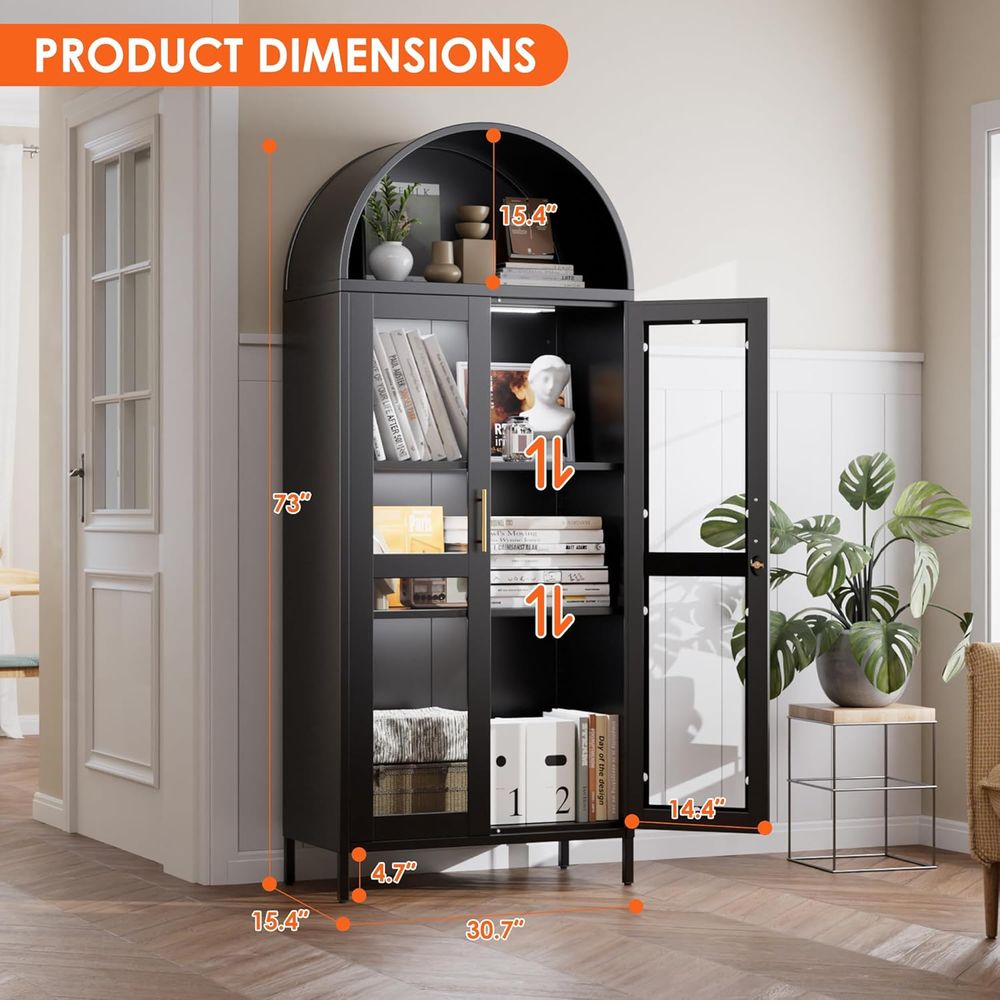 Arched Glass Display Cabinet w - Glass Cabinet Display avis et prix