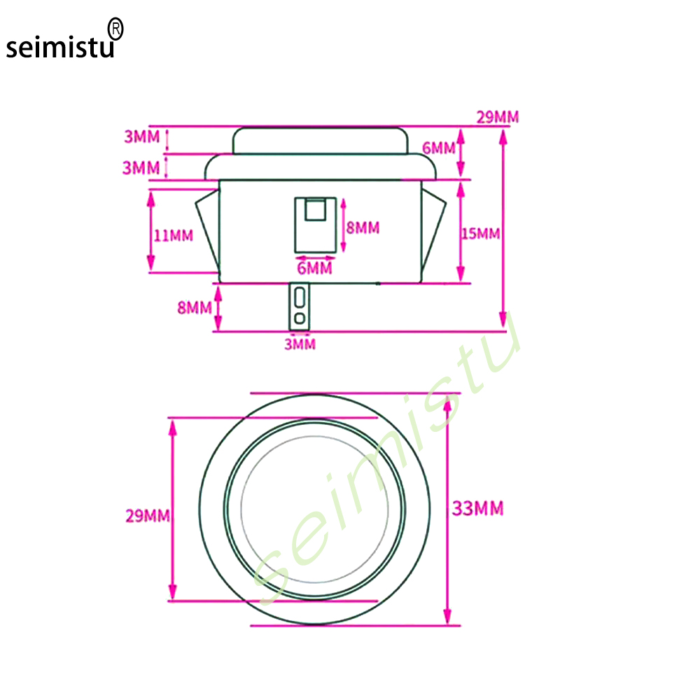 1 pcs Arcade 30mm Clear Push B - Arcade Vibes avis et prix