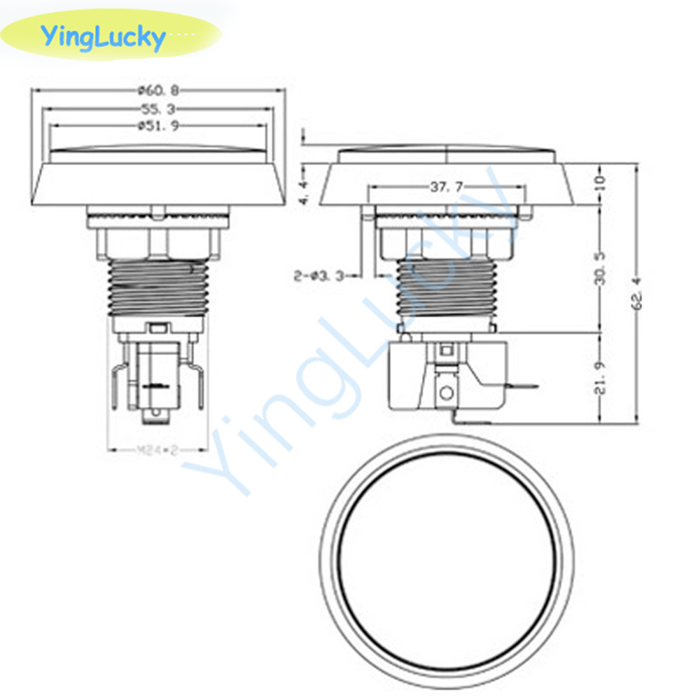 10pcs Arcade Button 60MM  LED  - Coin Acceptor Selector avis et prix