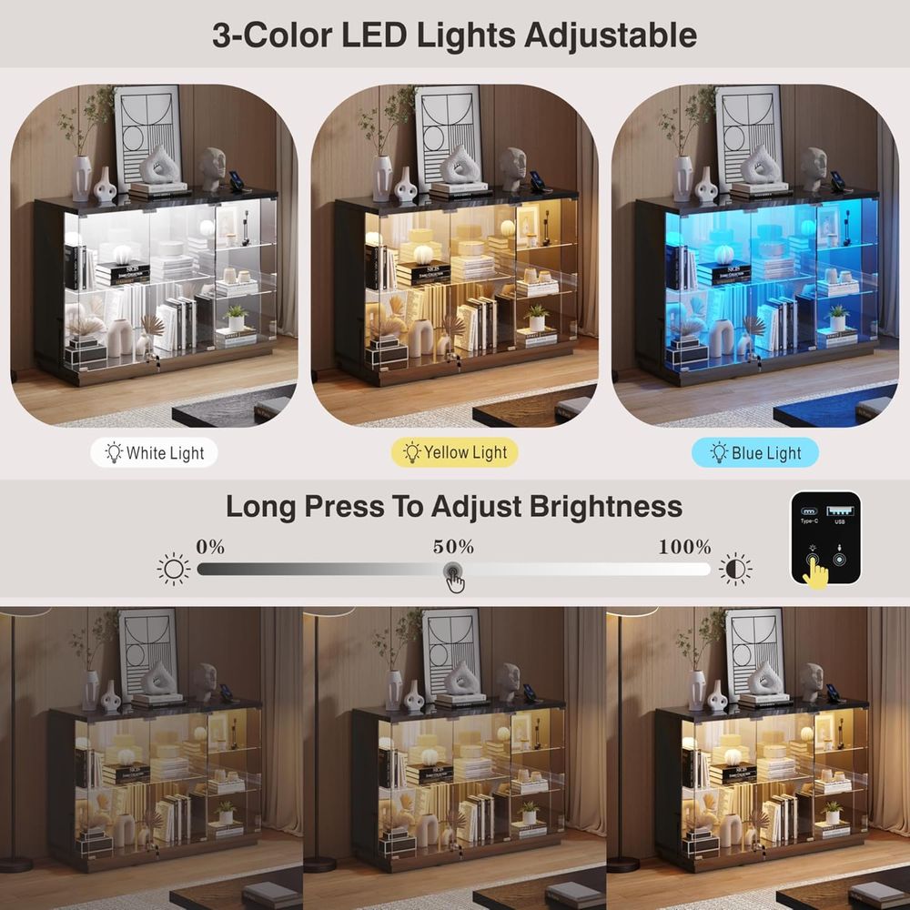 47.2 Wide Glass Display Cabine - Glass Cabinet Display avis et prix